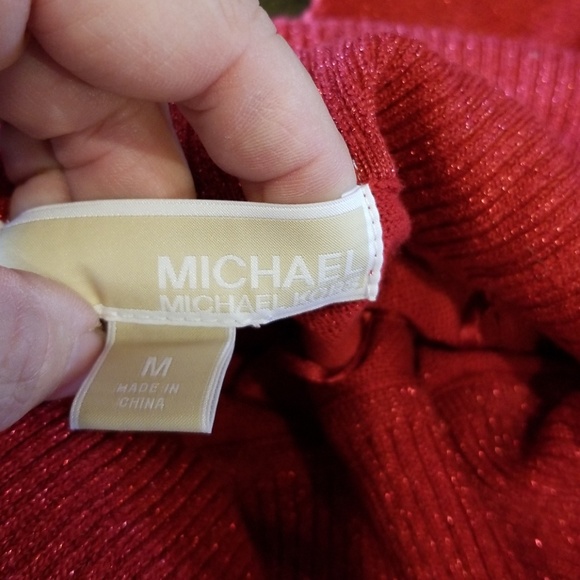 Michael Kors red sparkly lightweight sweater M - Picture 6 of 7